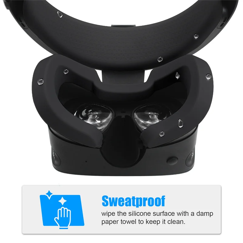 Фото Силиконовая сменная маска для Oculus Rift S, устойчивая к поту и грязи Силиконовая Защитная крышка для маски, Черная №5