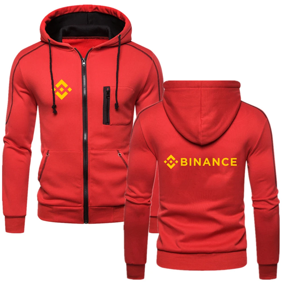 202, весенне-осеннее мужское уличное однотонное пальто BINANCE CRYPTO, толстовка с капюшоном и принтом логотипа, классическая красивая куртка