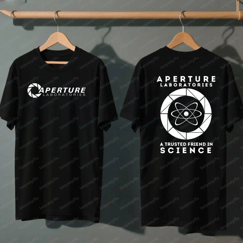 Мужская футболка Aperture Labs Portal, геймерская научно-фантастическая компания, видеоигра, Glados, топы для компьютерщиков, подарочная рубашка для фанатов клапанов лабораторий