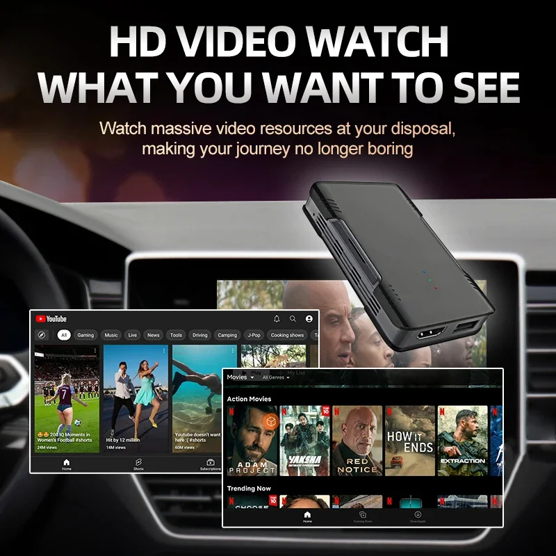 Фото Для BMW X5 E53 E70 F15 G05 Carplay AI Box Android 13, беспроводной Android Auto Smart Video Box, беспроводной адаптер Carplay для Netflix №5