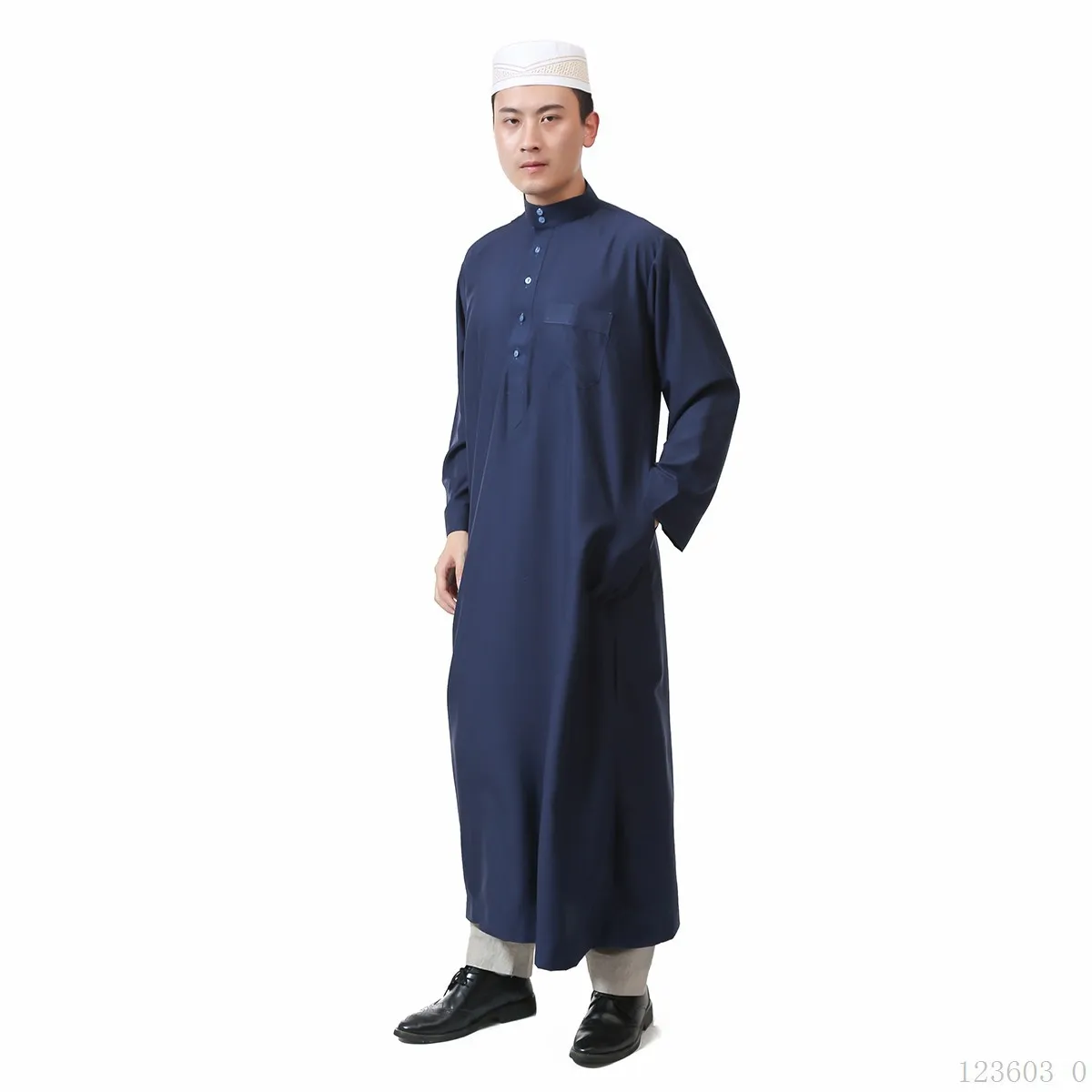 Фото Мусульманский мужской Jubba Thobe, мусульманская одежда, Рамадан, мужской марокканский кафтан, халат, Саудовский стиль, мусульманский Дубай, арабские платья №3