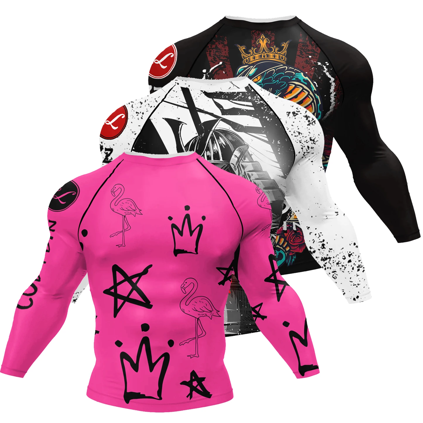 Фото MMA Rashguard Jiu футболка с надписью Jitsu kebugaran pria jersey tinju MMA kaus kompresi BJJ KickBoxing sublimasi pria kaus Muay Thai №2