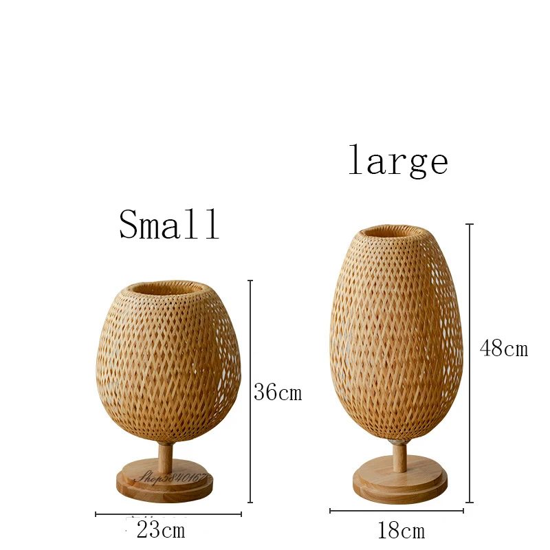 Фото Lampu Meja Bambu Antik Gaya Cina Buatan Tangan Lampu Meja Kayu Ruang tidekorasi Kreatif E27 Lampu Samping №5