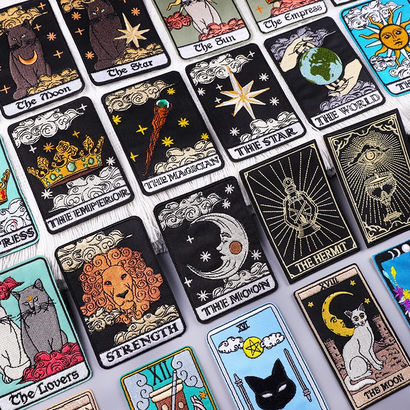 Фото Патчи для вышивки Tarot, термоклейкие нашивки для одежды, аппликация для шитья «сделай сам», плавкий патч №2