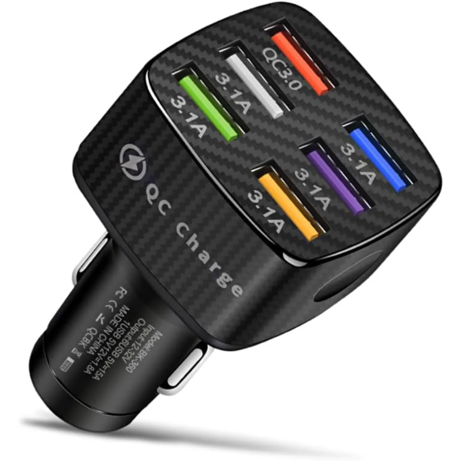 Адаптер автомобильного зарядного устройства, 6 портов USB QC3.0, быстрое автомобильное зарядное устройство QC3.0/1A, обновленное автомобильное зарядное устройство Smart Shunt 32 В, совместимое с 14 13 12