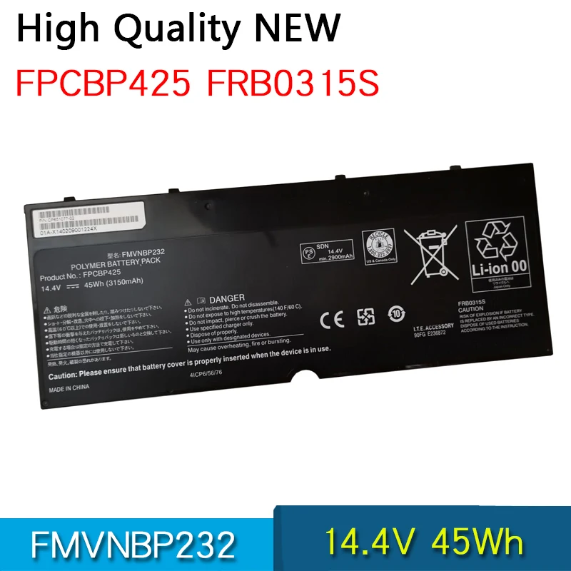 Новый FMVNBP232 FPCBP425 FRB0315S аккумулятор для ноутбука Fujitsu LifeBook U745 T935 T904U 4ICP6/56/76 14,4 В 45 Втч