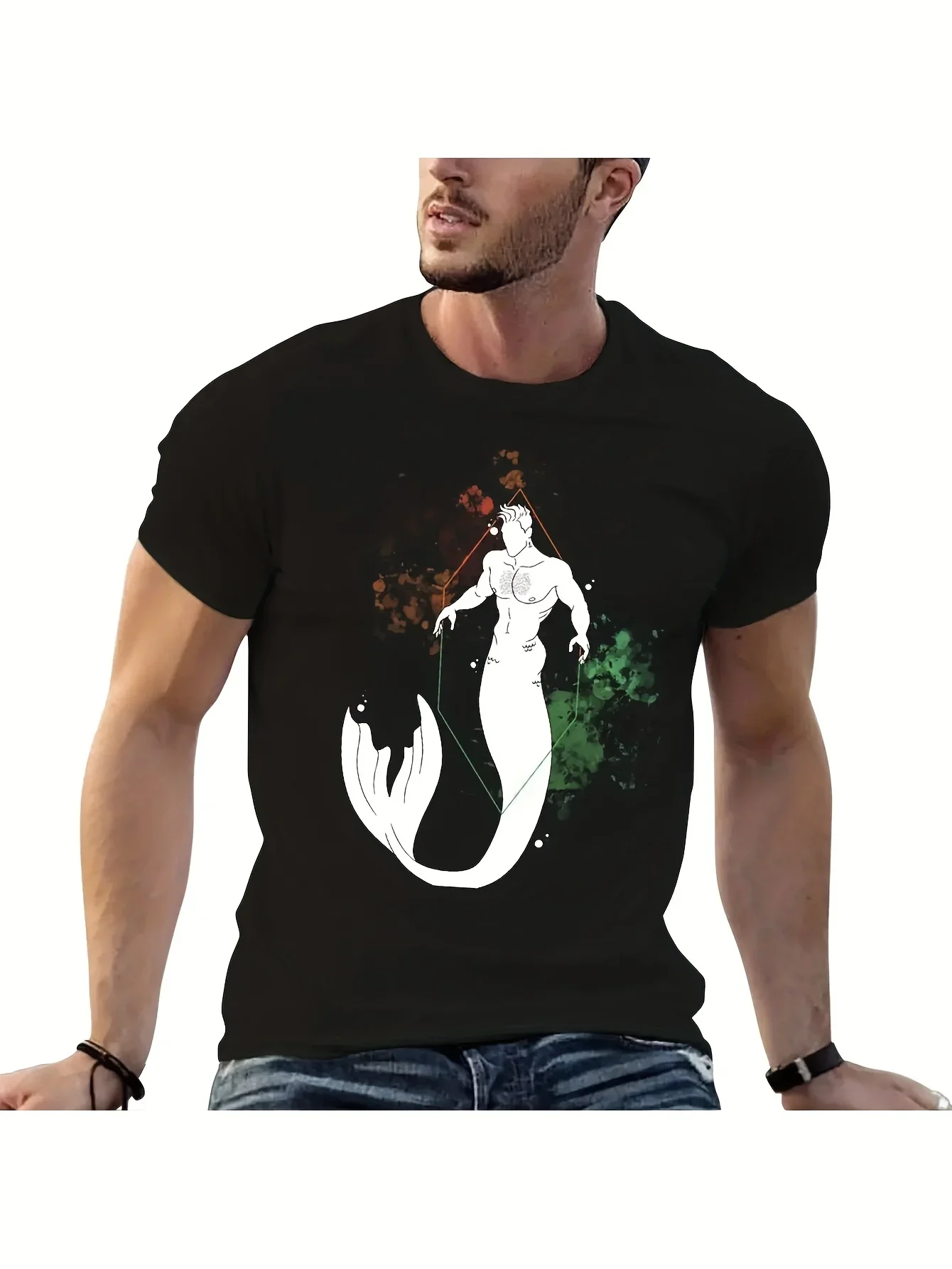 Футболка Merman (Paul) с милыми топами и графикой, мужская тренировочная рубашка, новые топы и футболки, забавные футболки Ugus, мужские рубашки, винтажные женские