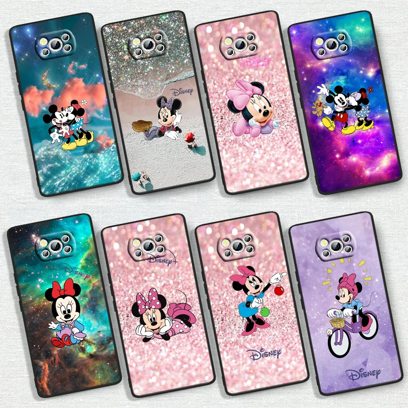 Разноцветный чехол с Микки и Минни для Xiaomi Poco X6 X5 X4 X3 F4 F3 NFC M6 M5 M4 GT S Pro 4G 5G C65 черный мягкий чехол для телефона