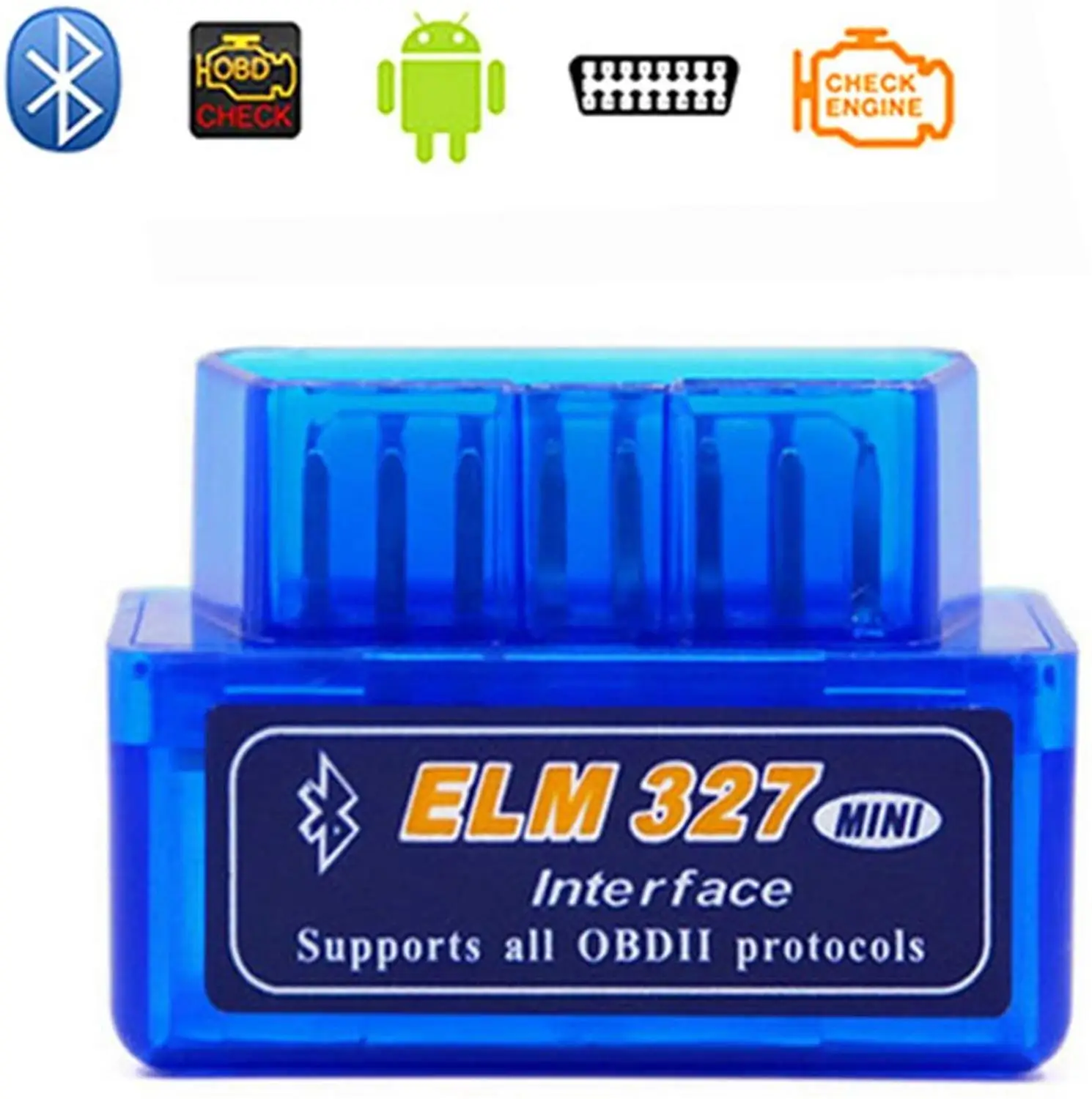 Инструменты ELM327 диагностический Bluetooth-совместимый интерфейс Elm 327 Mini V2.1 OBD2 II автомобильный диагностический инструмент работает с Torque для Android