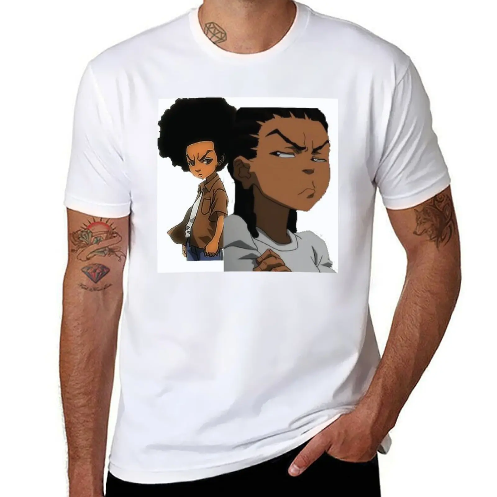Футболка Boondocks Huey, персонализированная мужская футболка, дизайнерская футболка
