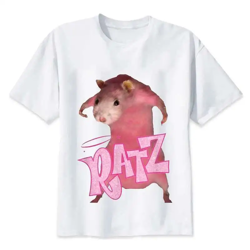 Женские футболки с графическим принтом Kawaii Ratz Mouse, модная одежда, мягкие эстетические футболки Haruku с короткими рукавами для девочек