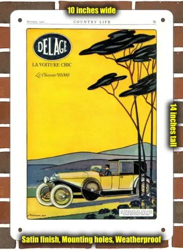 Металлический знак-1920 Delage кабристр 2- 10x14 дюймов