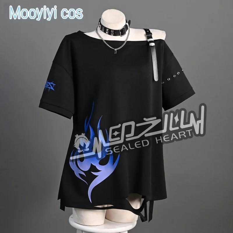 Новый костюм Mooyiyi Cos Shiraishi An/An для косплея на Хэллоуин, Рождество, ролевая сексуальная черная футболка с реквизитом PJSK