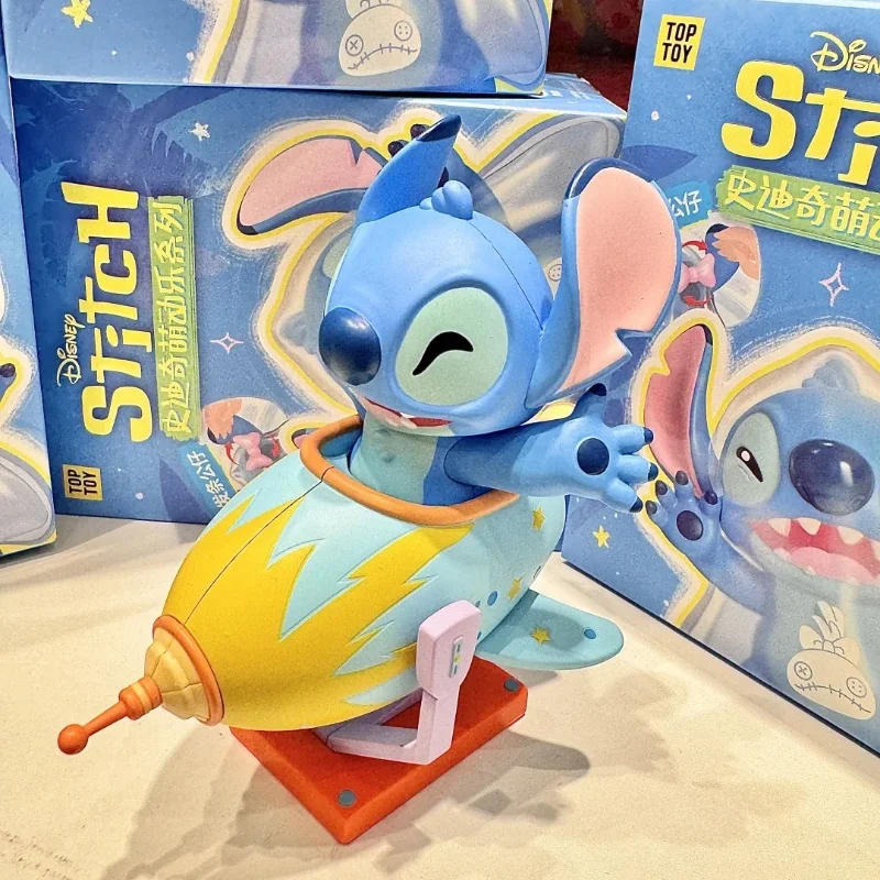 Фото Disney Disney Stitch Cute Series слепая коробка Заводная кукла Аниме Kawaii Модель игрушки Коллекция украшений Орнамент Подарок на день рождения №2