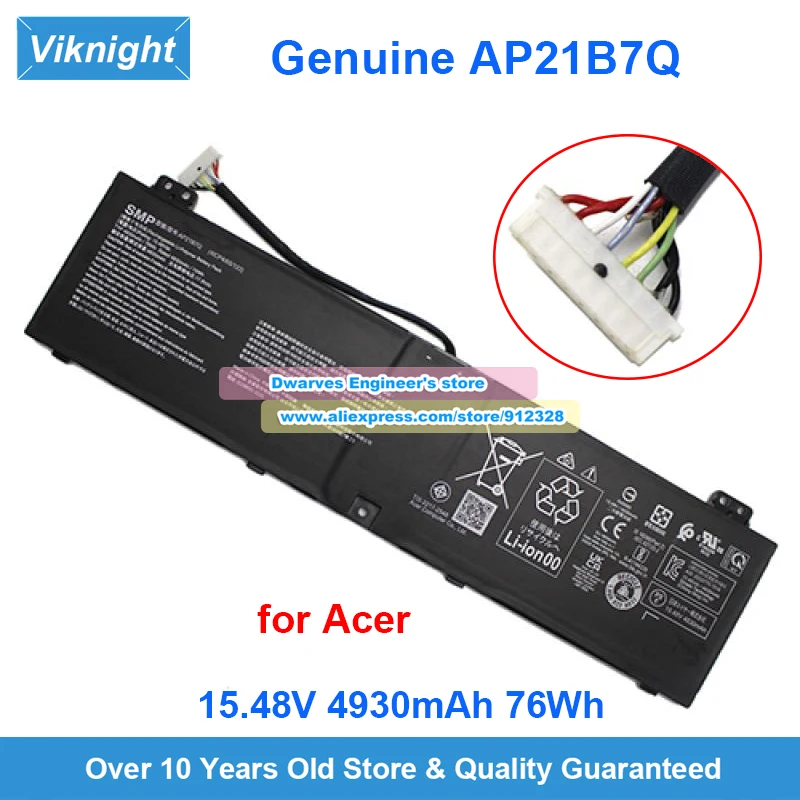 Оригинальный аккумулятор AP21B7Q 15,48 В, 4930 мАч, 76 Втч для Acer Predator Triton 300 SE PT314 Swift X 14 SFX14-71G Swift X SFX14-71G-7978