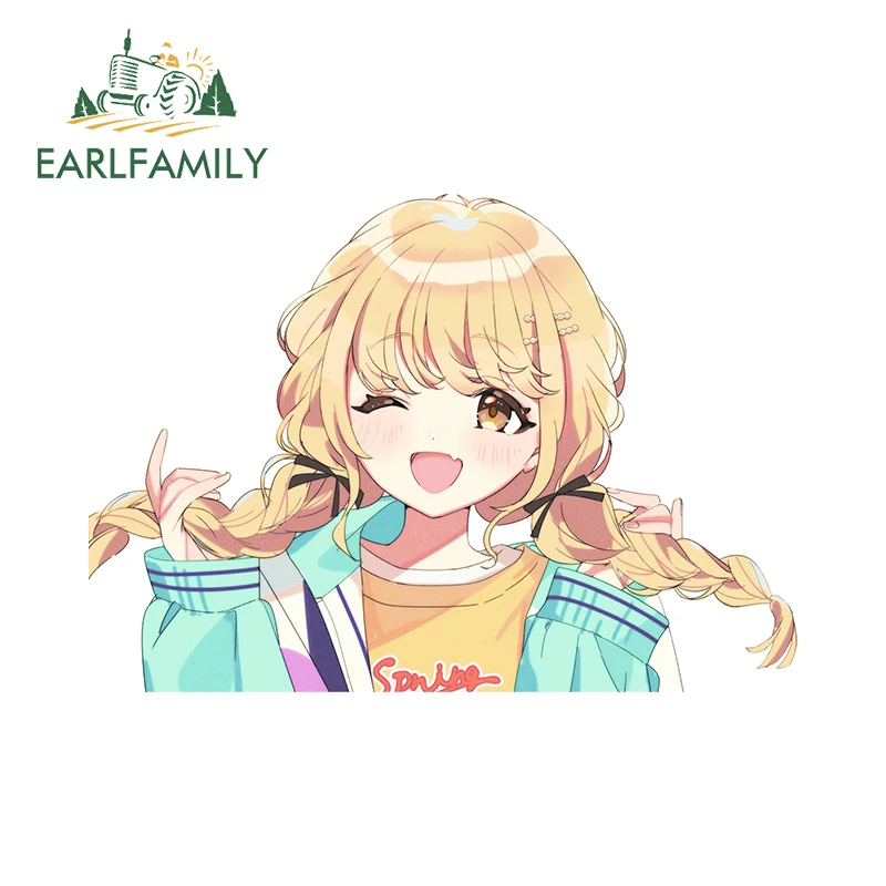 EARLFAMILY 13 см x 9,1 см Fujita Kotone Chibi автомобильные наклейки аниме светлые волосы милые кавайные наклейки солнцезащитные индивидуальные аксессуары