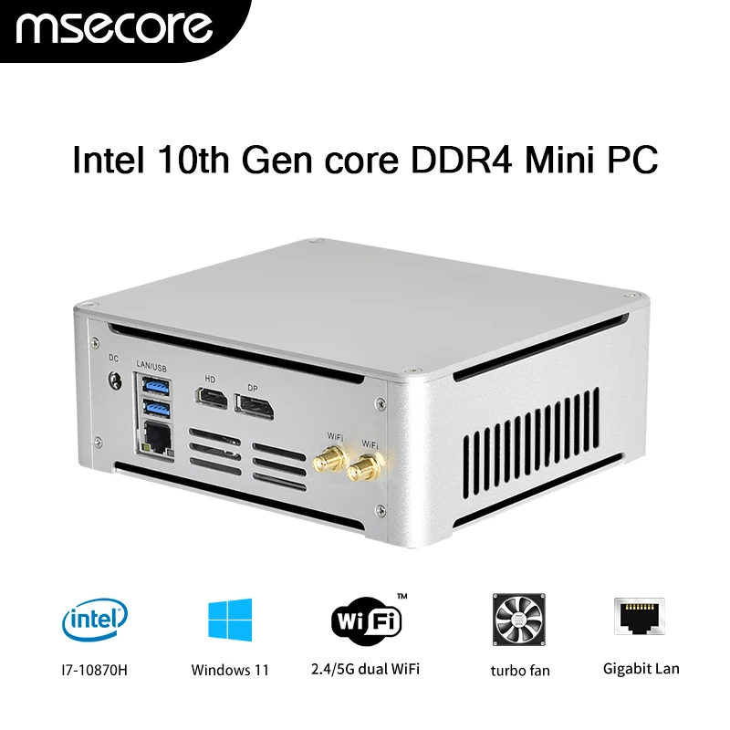 Игровой мини-ПК MSECORE, игровой компьютер с процессором Intel 9-го поколения, Windows 11, Linux, HDMI, DP, Wi-Fi
