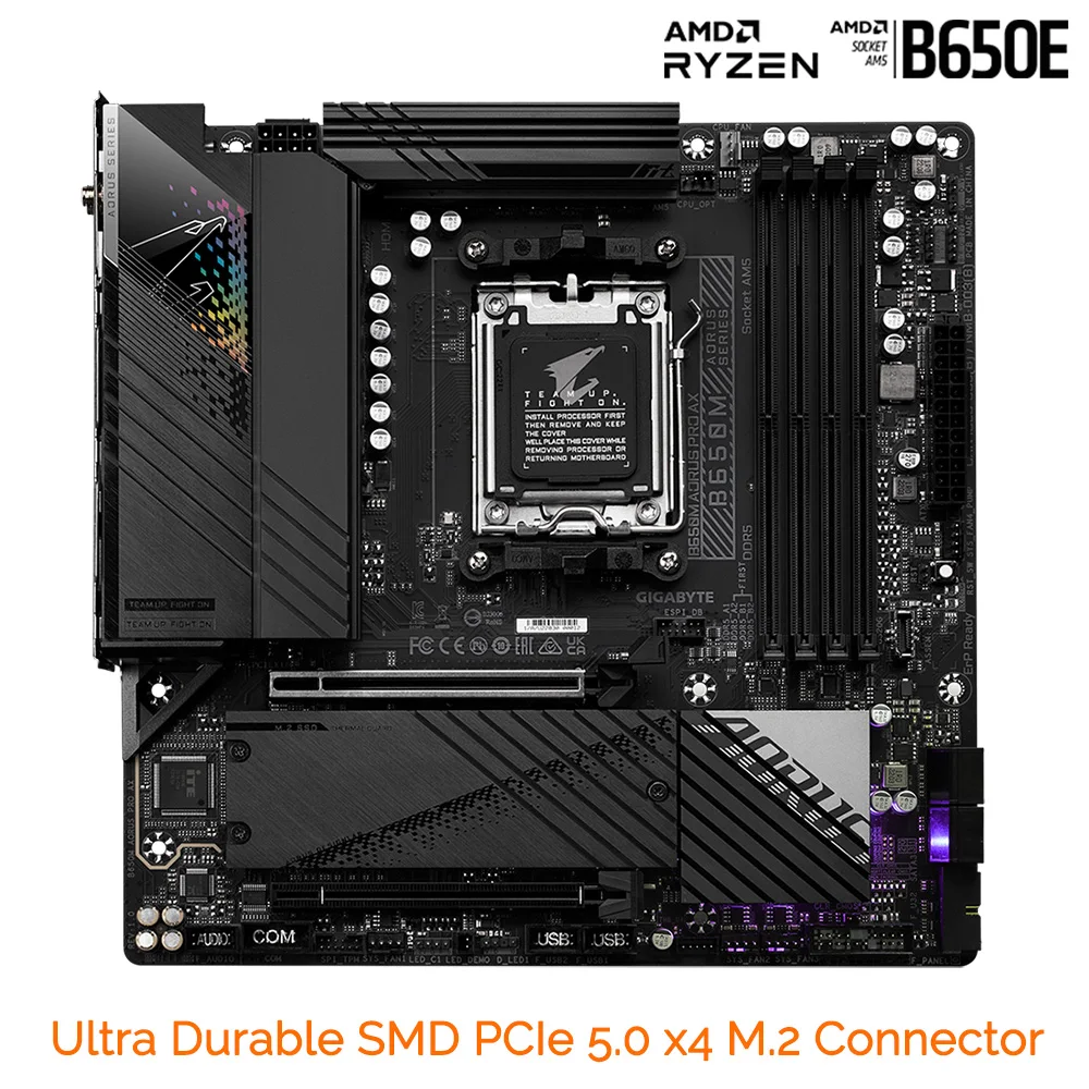 Фото AMD Ryzen 5 7600 CPU Combo с Gigabyte B650M AORUS PRO AX AM5 материнская плата DDR5 128 Гб Kingston DDR5 ОЗУ 6000 МГц 32 Гб Память Новинка №5