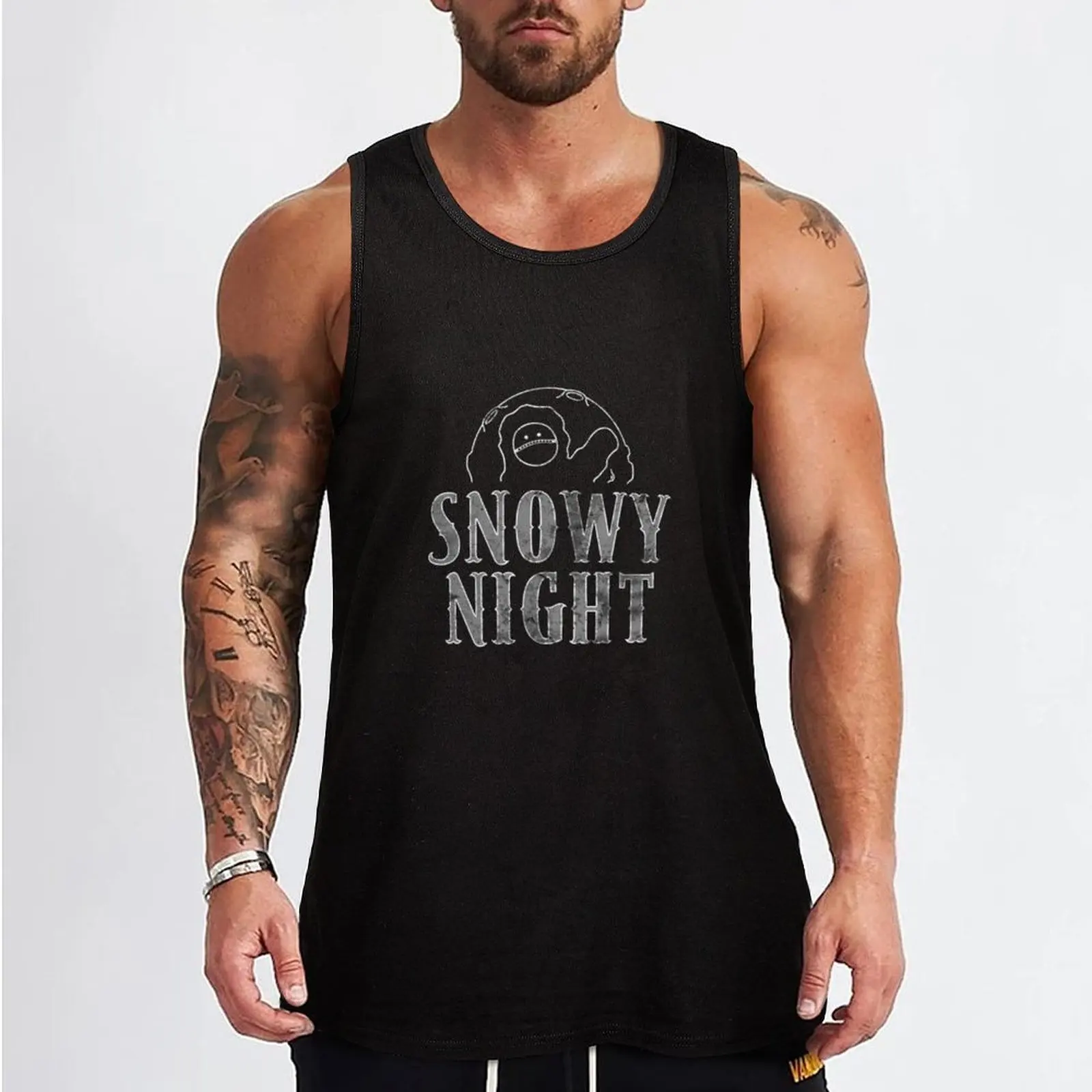 Фото BILLLIE Snowy Night Logo Tank Top Мужская футболка аксессуары для спортзала мужской тренажерный зал для мужчин Спортивная одежда №2