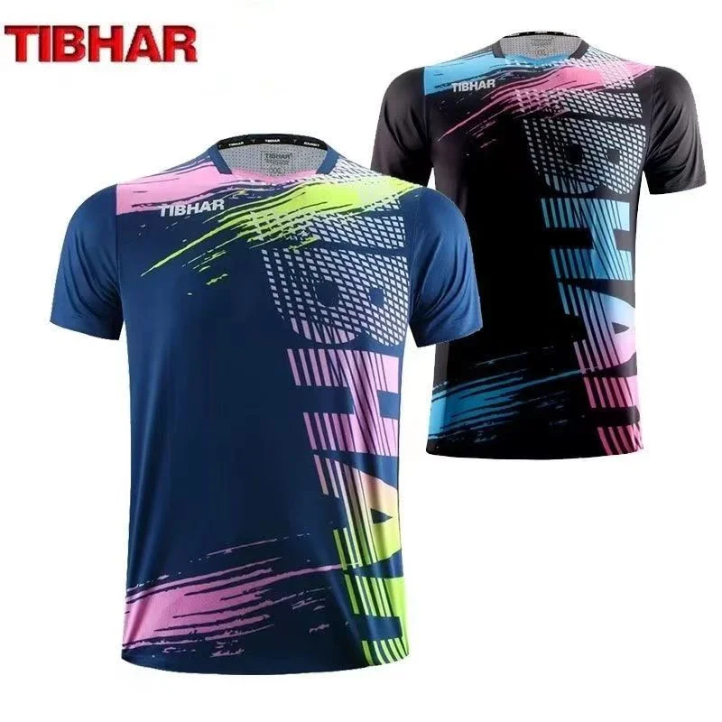 Подлинная Одежда Tibhar 02306 для настольного тенниса для мужчин и женщин, футболка с коротким рукавом, рубашка, Джерси для пинг-понга, спортивные футболки