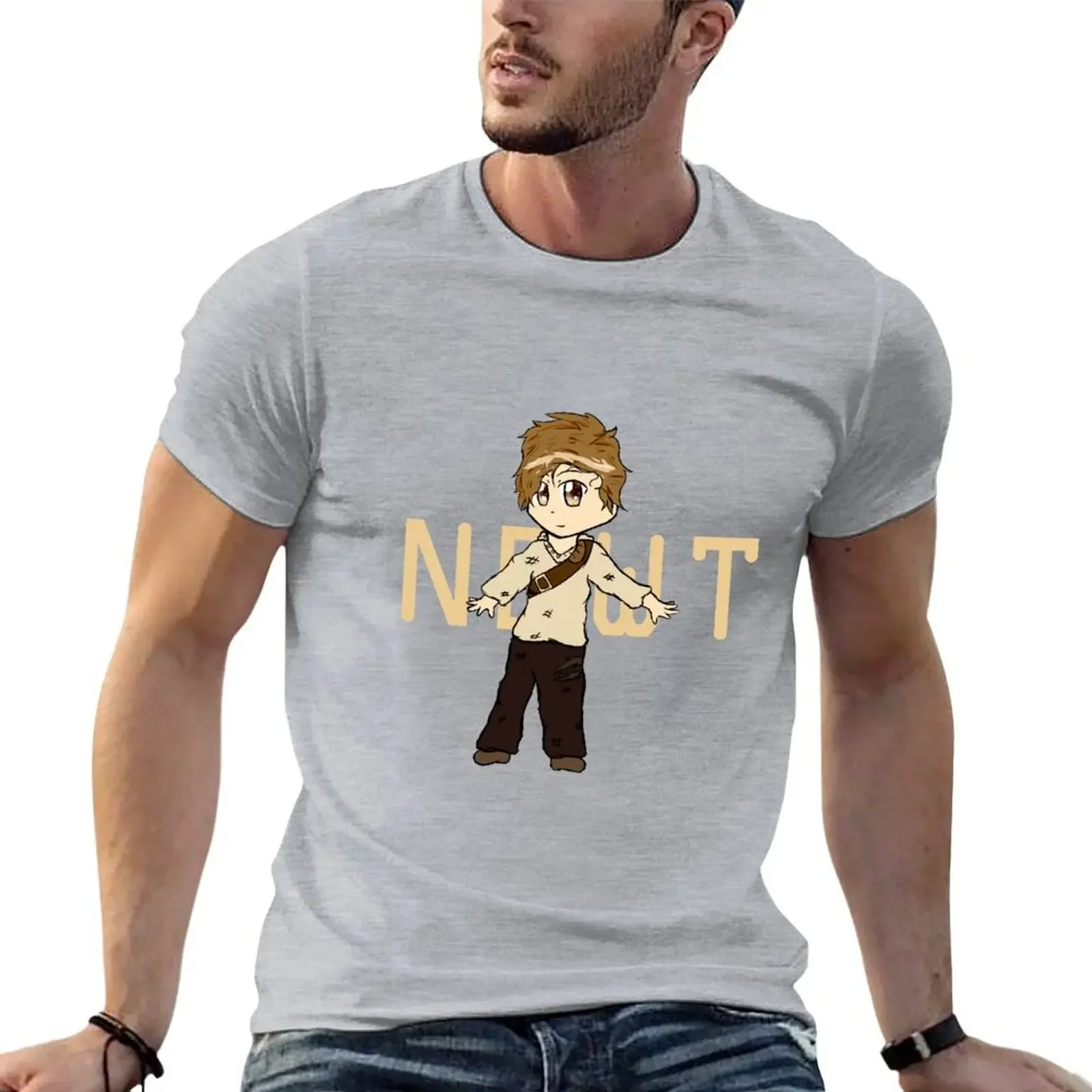 Chibi Newt - футболка The Maze Runner, летняя одежда, летняя рубашка для мальчика, футболка большого размера, однотонные черные футболки для мужчин