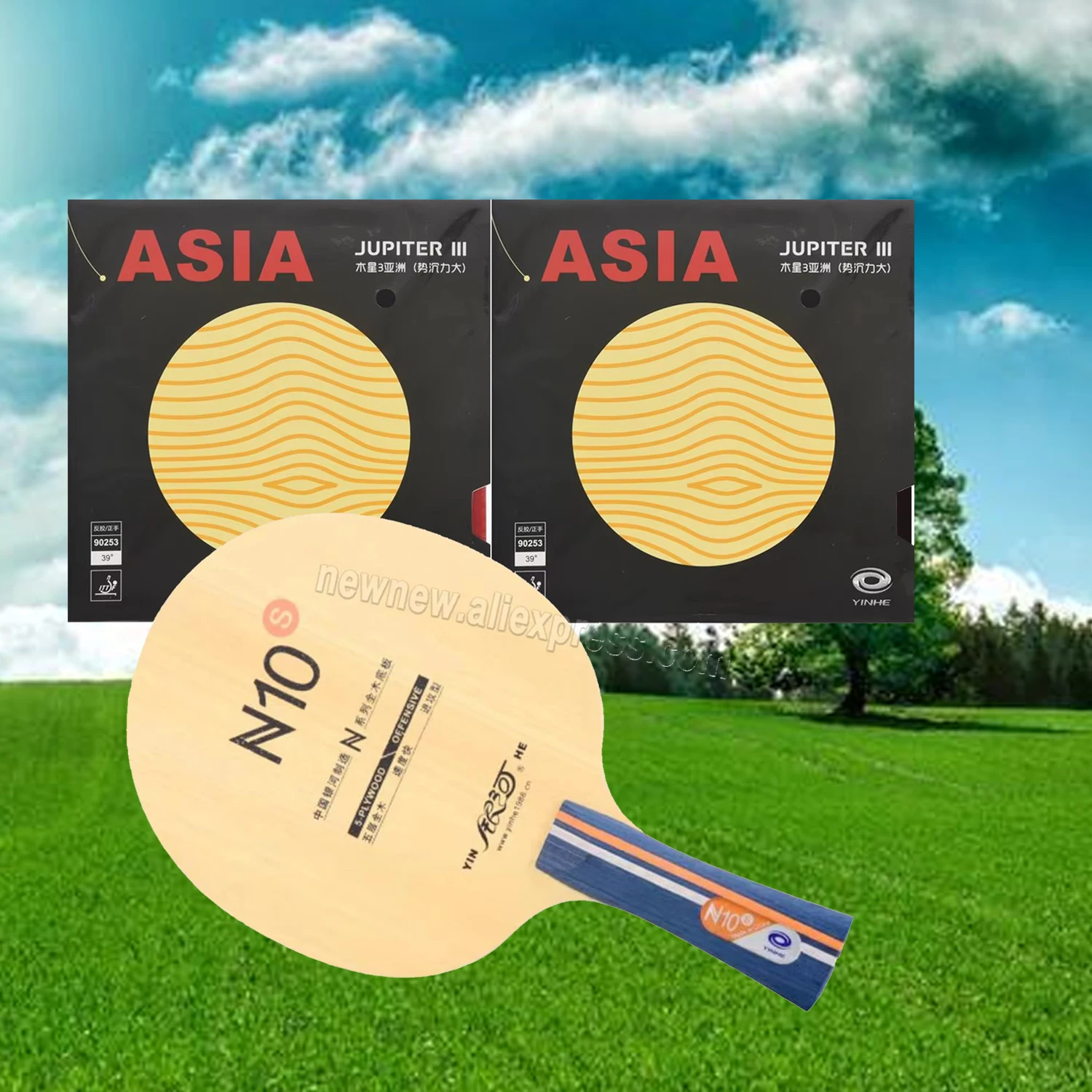 Pro Combo Racket Yinhe N10s N-10s Лезвие для настольного тенниса с 2 резинами для пинг-понга JUPITER 3 JUPITER III Asian Pips-In