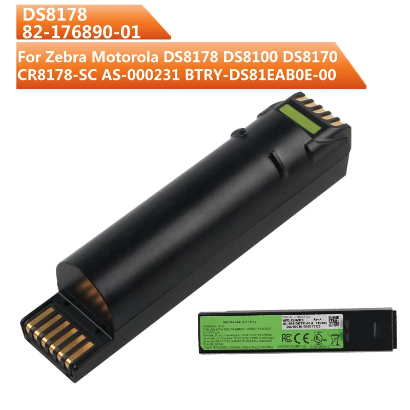 82- 176890 -01 Сменный аккумулятор для Zebra Motorola DS8178 DS8100 DS8170 CR8178-SC AS- 000231   BTRY-DS81EAB0E-00