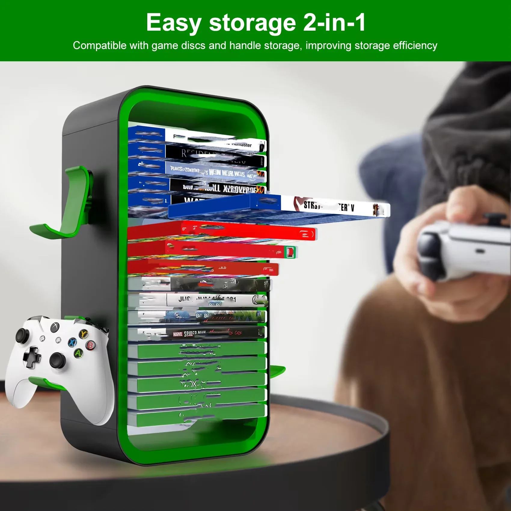 LinYuvo Game Storage Tower — универсальный органайзер для видеоигр для PS4, PS5, Xbox, Switch и Blu-Ray — вмещает 18 дисков (art.: 3920d12c0cf9b) - 3920d12c0cf9b