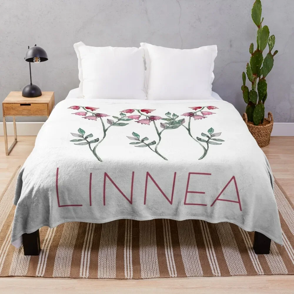Скандинавский дикий цветок Linnea Twinflower, красивые розовые цветы, цветочное покрывало, туристическое Фланелевое покрывало