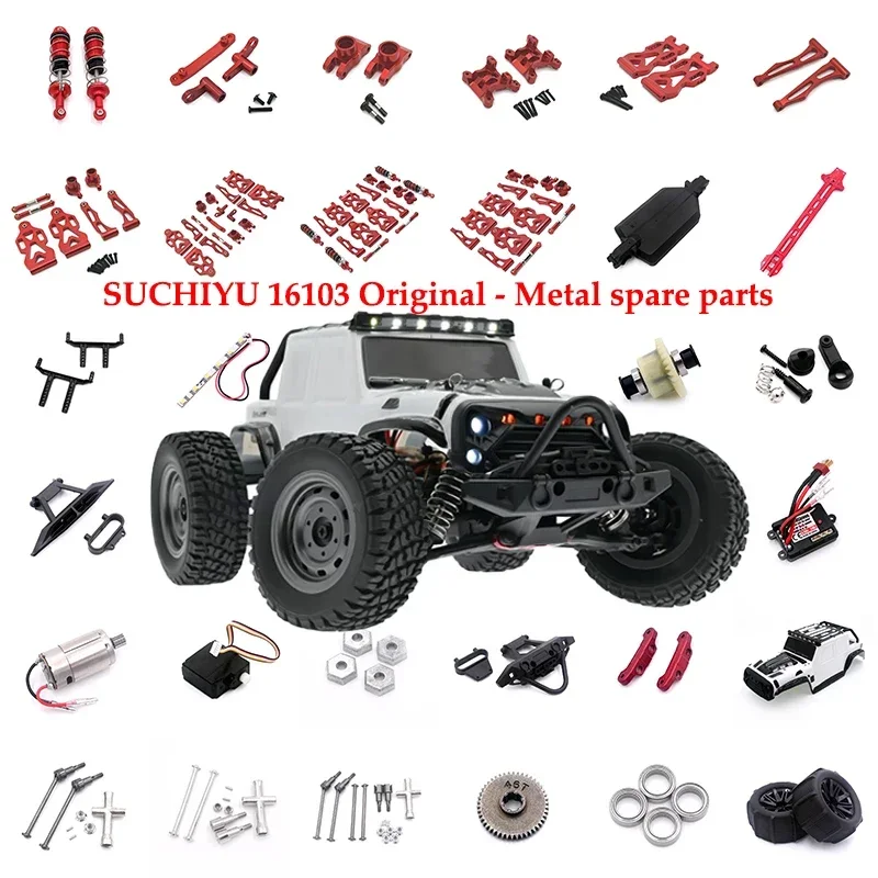 SCY 16101 16102 16103 16201 Q117 Q132 JT-16103, Piezas Coche RC,Asientos Eje Delantero Y Trasero Metal, Accesorios Actualización