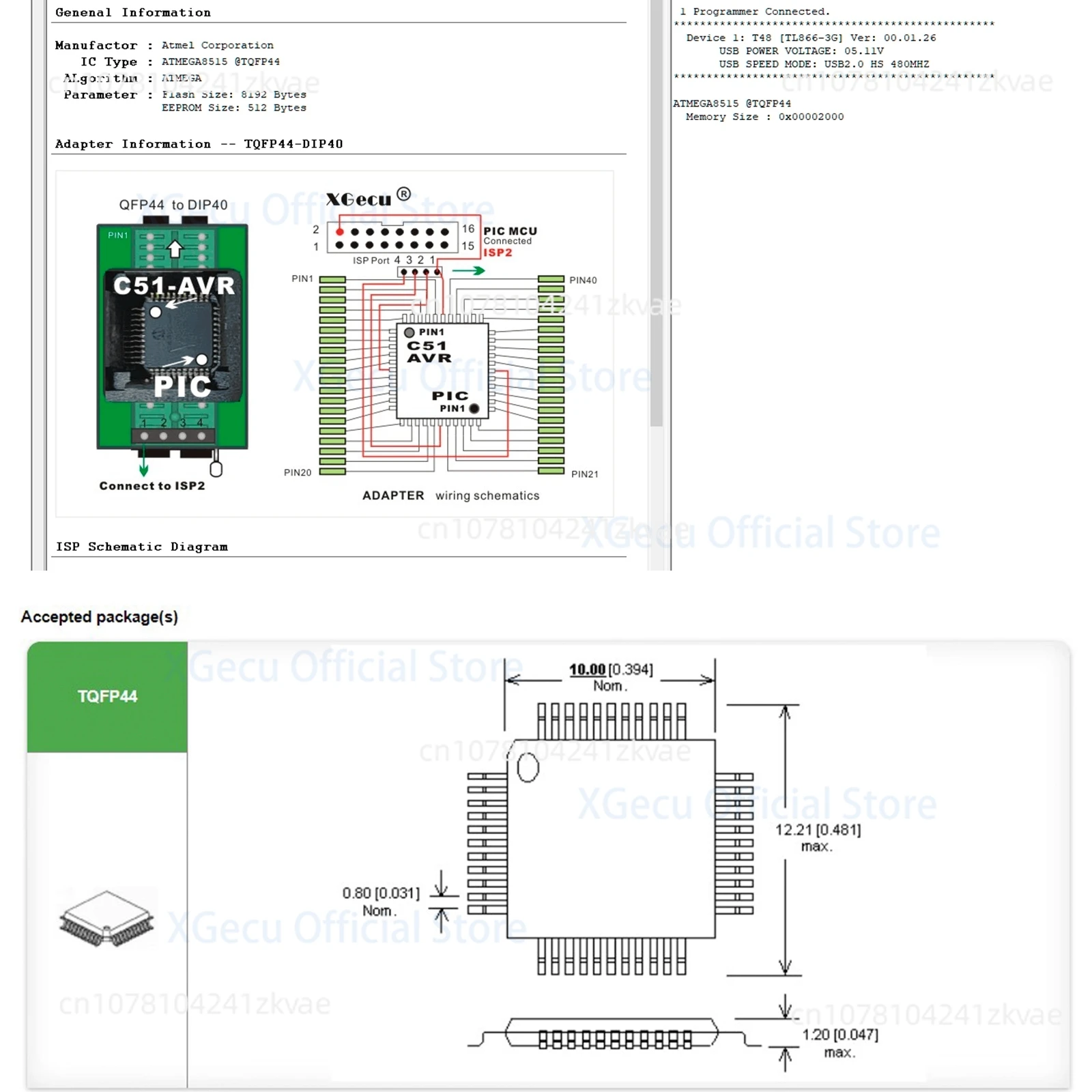 T48 QFP44_EX1 QFP44 to dip 40 (C51 AVR PIC) IC АДАПТЕР мигалки (art.: 3920c80db236a) - 3920c80db236a