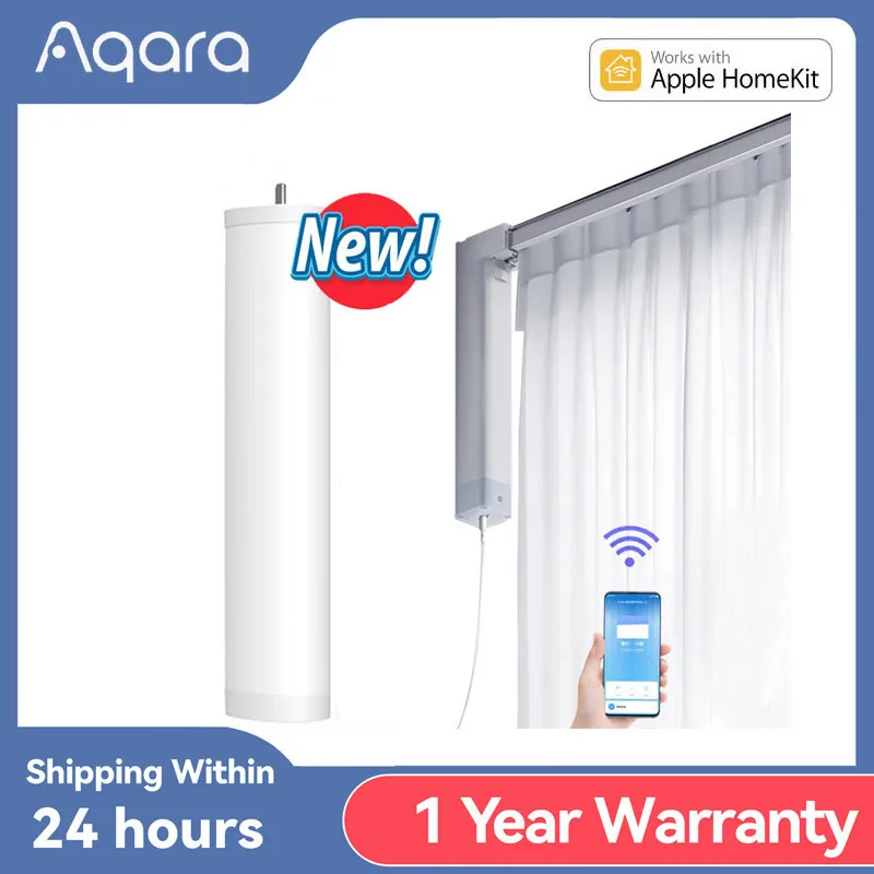 Умный мотор для штор Aqara C2 Zigbee, автоматический трек, голосовое управление, настройка времени, дистанционное управление, работает с Apple Homekit Умная электроника