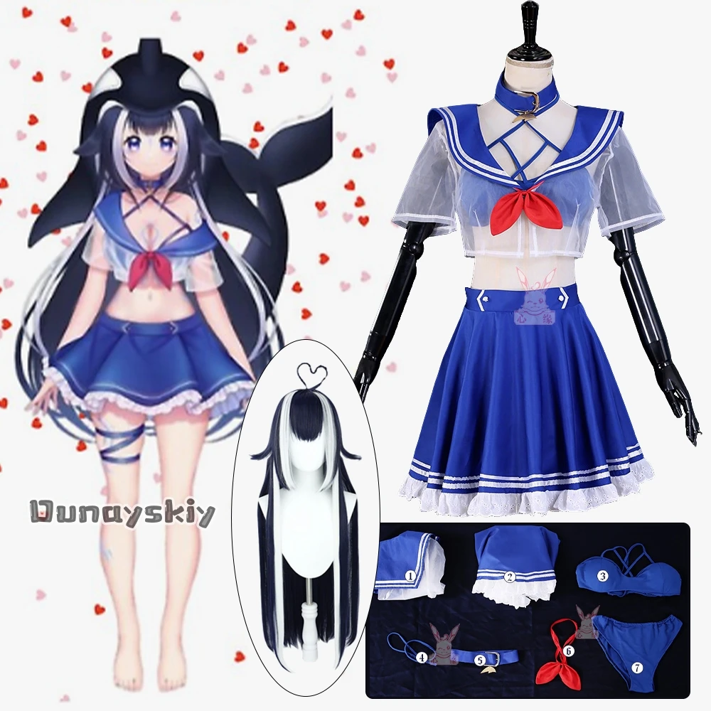 Аниме виртуальный YouTuber Shylily Lily Косплей Костюм じ presentationい Sailor Suits Летние купальники s-xl Bikini Woman Сексуальные ролевые костюмы