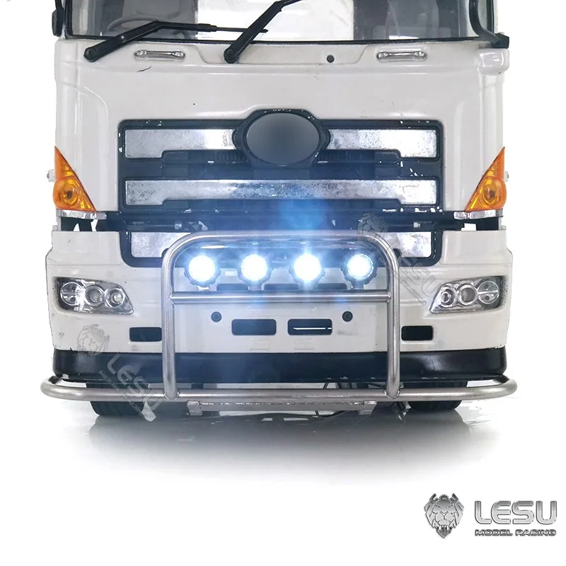 Фото LESU 1/14 светодиодные фары, набор передних бамперов для Tamiyaya RC, тягач, дистанционное управление, сделай сам, автомобиль, игрушки, модель, металлические детали TH17167 №4