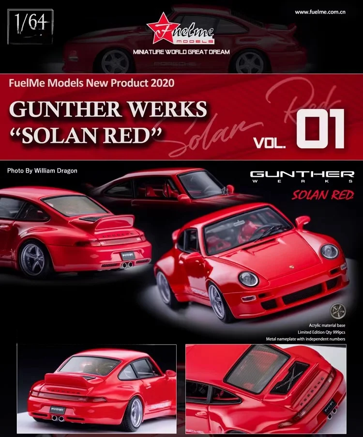 Фото FuelMe 1:64 Porsche Gunther Werks 993 GULF Модель 400R миниатюрная модель из смолы, украшение для взрослых, игрушка для мальчика, детский праздничный подарок №5