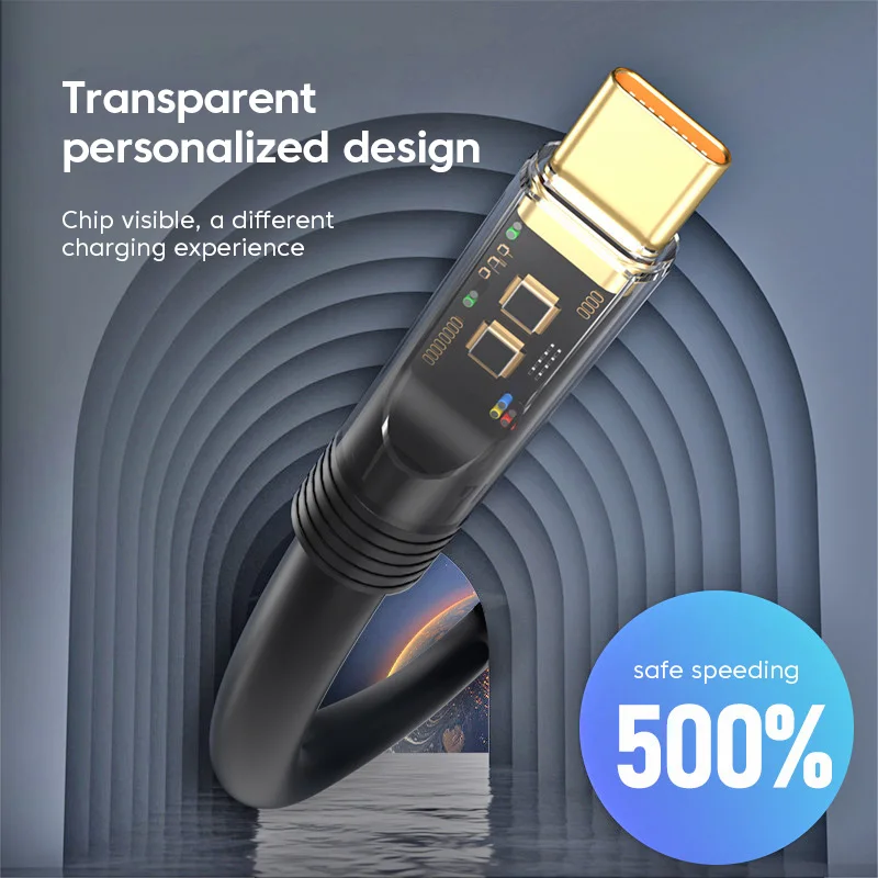 Фото Кабель USB Type-C Olaf 100 Вт, кабель для быстрой зарядки для Huawei P50 P40 P30 Pro Xiaomi Realme POCO 6A, шнур USB C для передачи данных, кабель Type-C №3