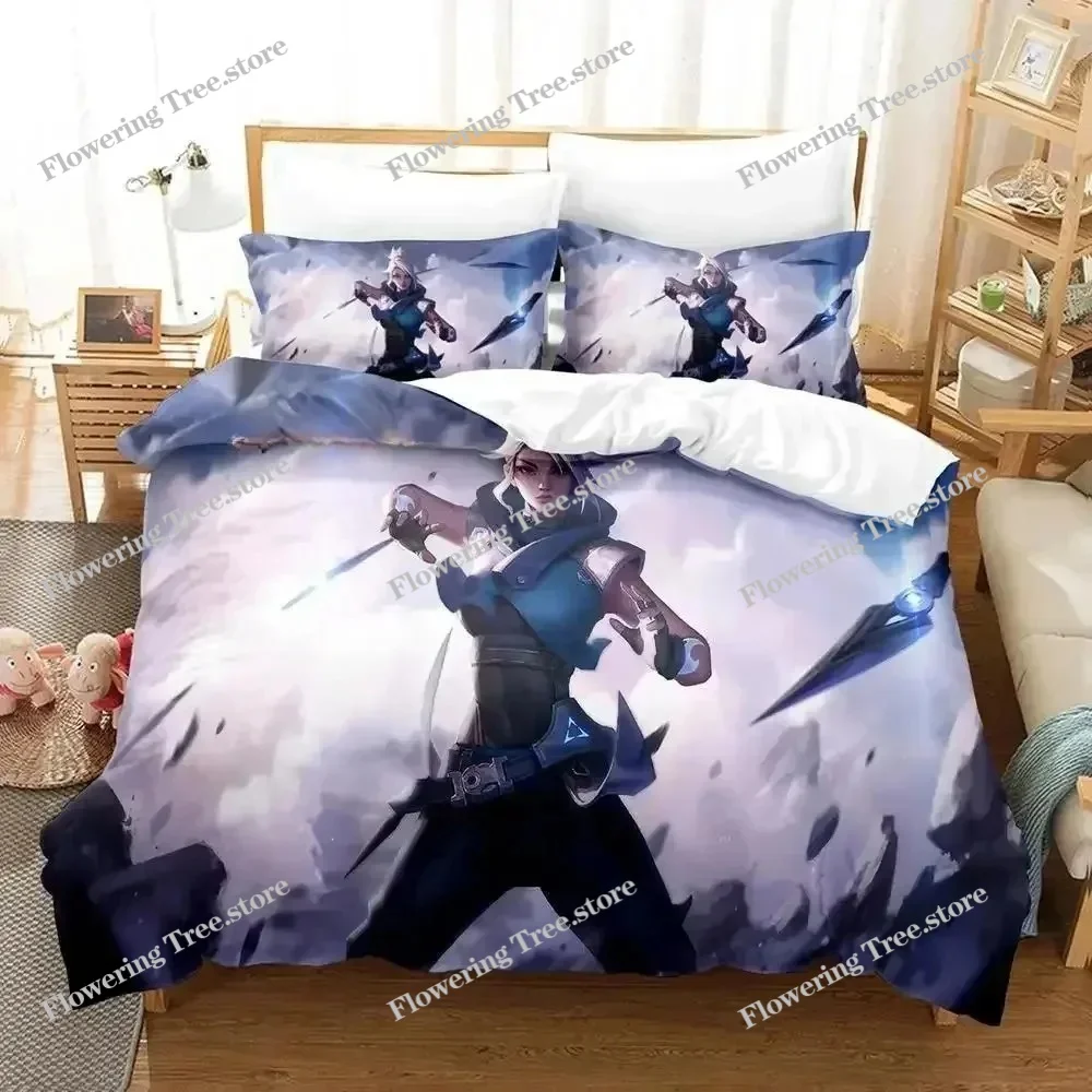 Новый игровой комплект постельного белья Jett Valorant Single Twin Full Queen King Size, комплект постельного белья для взрослых и детей, комплекты пододеяльников для спальни, аниме Yataklar