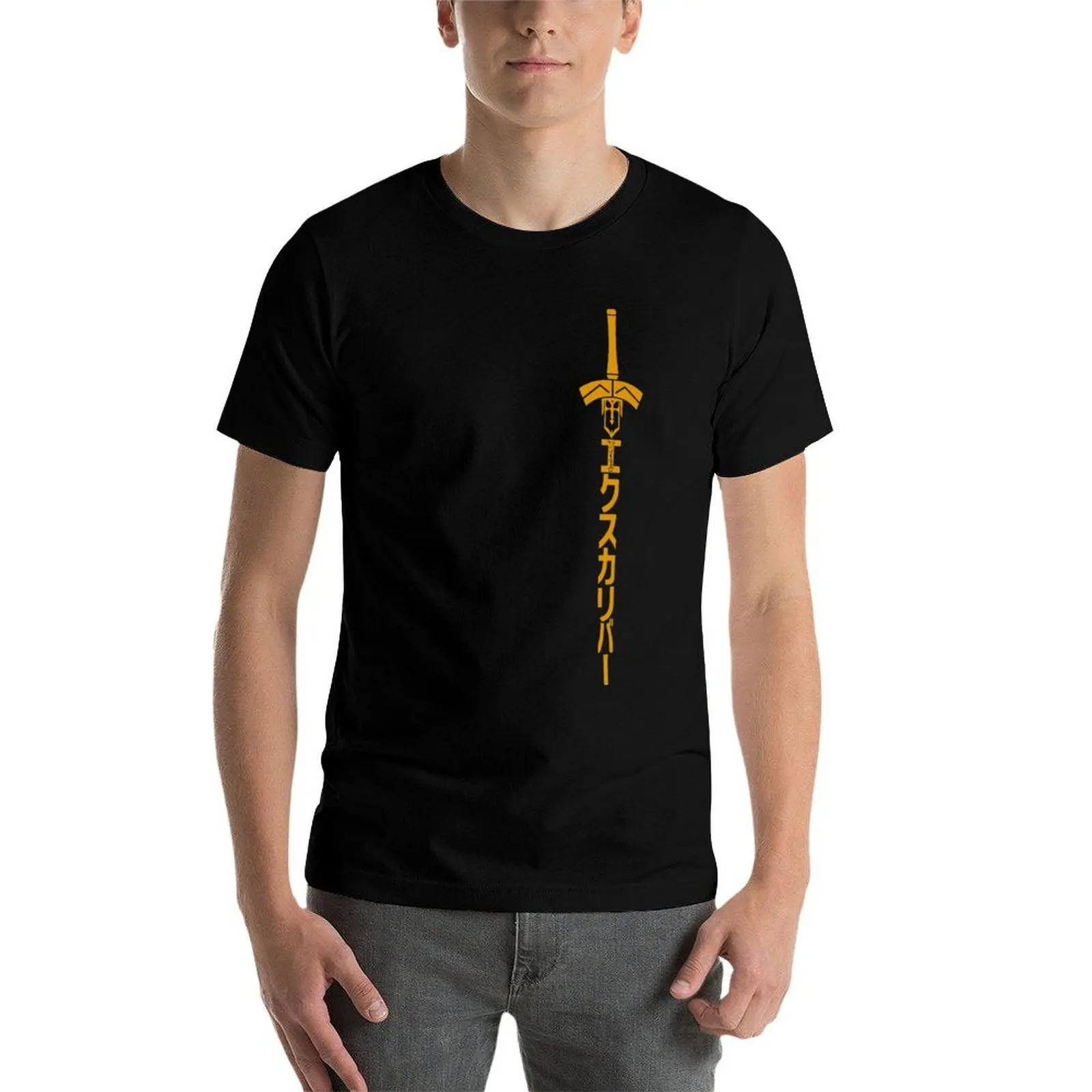 Фото Fate - Saber Artoria Pendragon - Excalibur - G. ver. (yellow) T-Shirt man t shirt cotton high quality t shirt man luxury T-Shirt №5