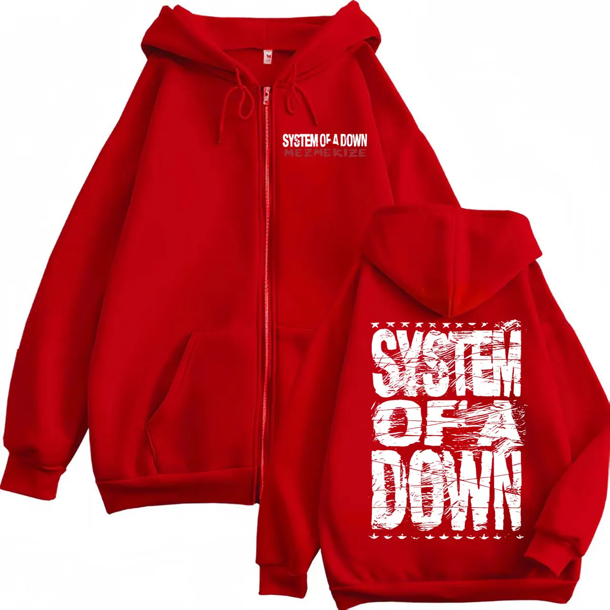 Фото System of A Down Mezmerize Merch Толстовка на молнии Альтернативная металлическая музыка Толстовки на молнии Рок Хип-хоп Винтажные пуловеры унисекс №4