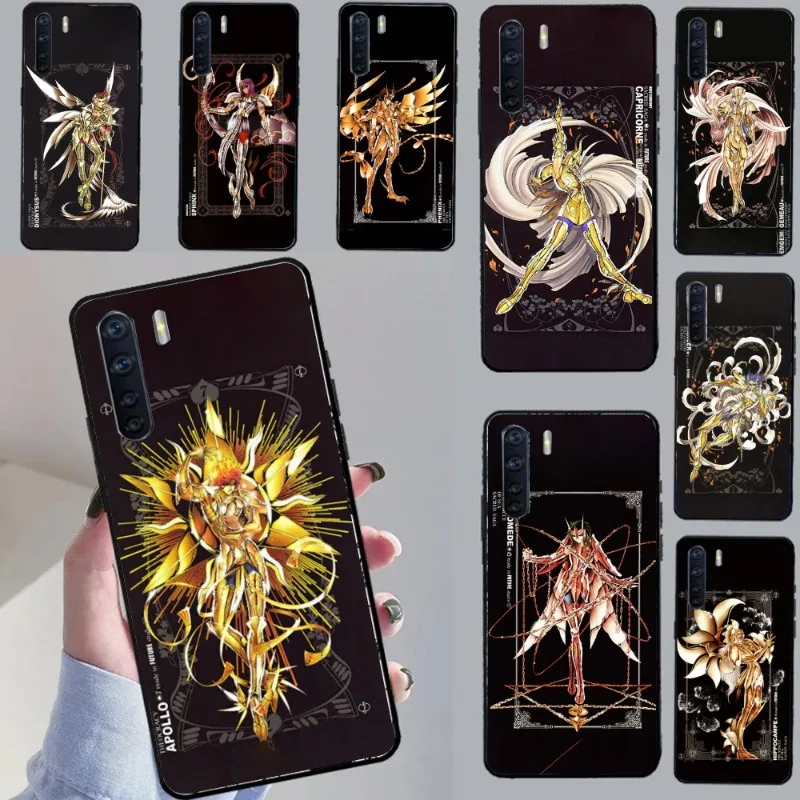 Чехол для телефона с рисунком аниме Saint Seiya, черный мягкий чехол для телефона OPPO Find X5 X3 X2 A93 Reno 8 7 Pro A74 A72 A53