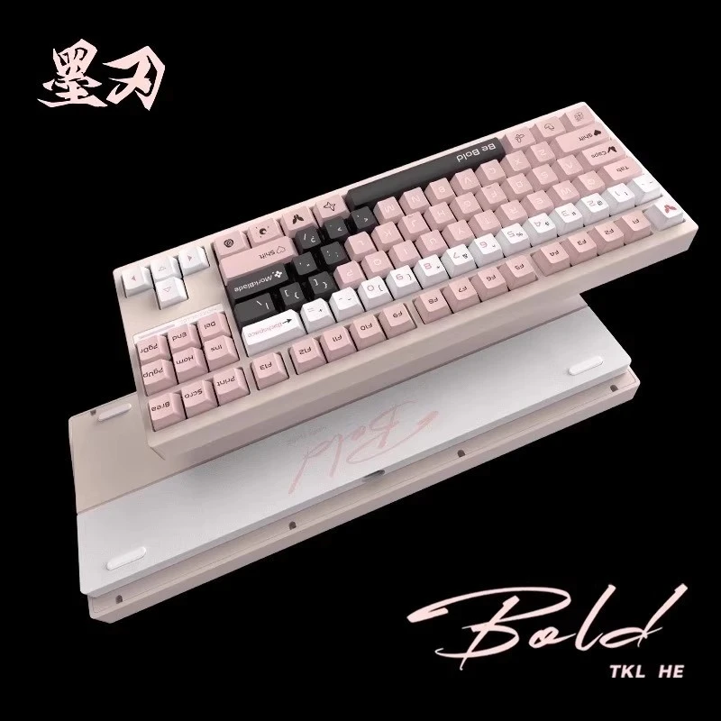 Фото MorkBlade Bold TKL HE розовый магнитный переключатель механическая клавиатура из алюминиевого сплава 8000 Гц пользовательская игровая клавиатура RT0.01 мм доступ к ПК №3