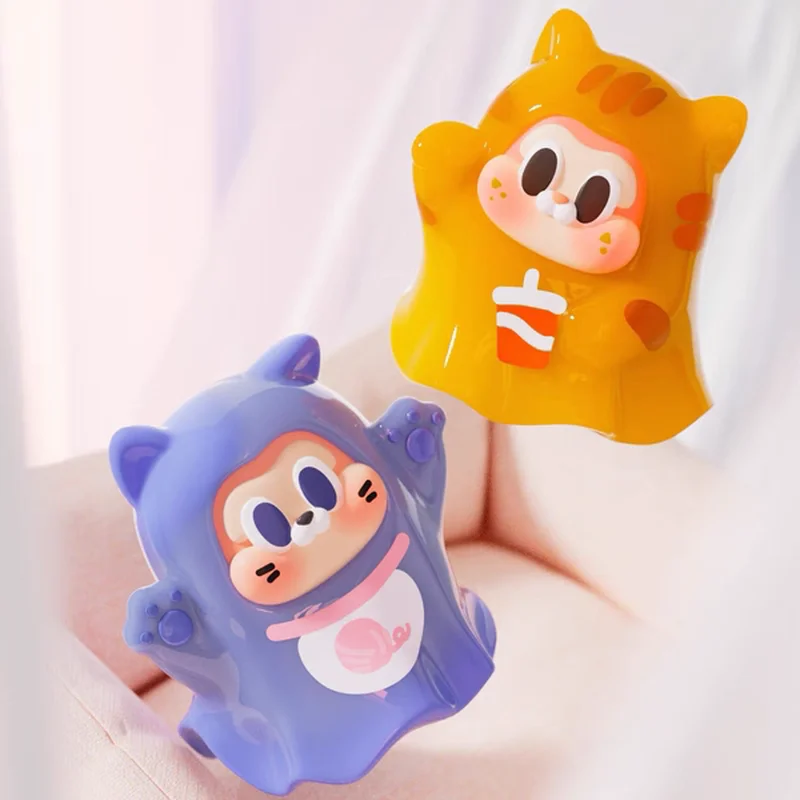 Подлинная серия Sllo Oh May Cat Adopts Ghost Meow, милая глухая коробка, украшения, флокированные женские подарочные игрушки ручной работы, набор кукол (art.: 3920d09f8e920) - 3920d09f8e920