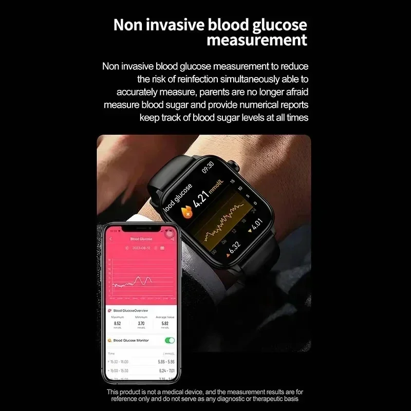 Смарт-часы Xiaomi медицинского класса, ЭКГ + PPG, женские умные часы для всех сахаров в крови, липидов в крови, мочевой кислоты, женские умные часы для отслеживания менструального здоровья (art.: 3920cc63f6578) - 3920cc63f6578