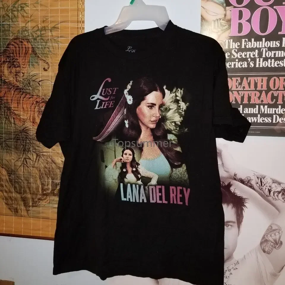 Футболка Lana Del Rey Lust for Life, забавные рубашки для мужчин, футболка с рисунком, мужские хлопковые футболки, мужские рубашки с коротким рукавом