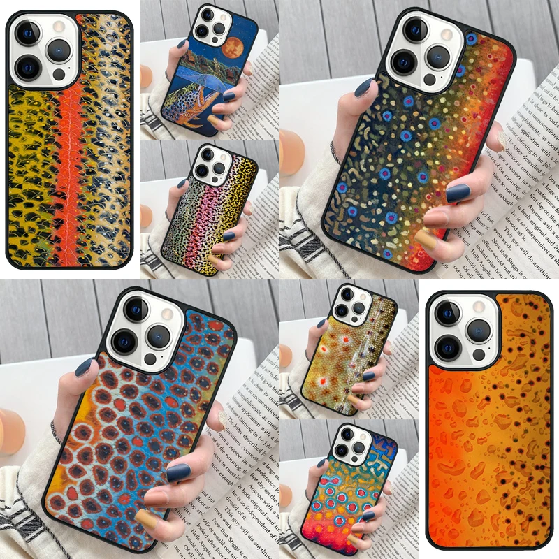 Чехол для телефона Brown Trout Fly Fishing для iPhone 16 12 mini 11 13 14 15 Pro Max SE 2020 для Apple 7 8 Plus Coque