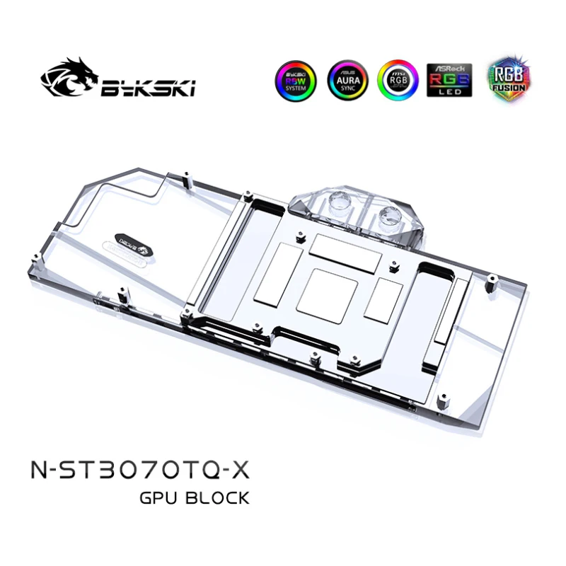 Фото Водяной блок графического процессора Bykski N-ST3070TQ-X для видеокарты Zotac RTX 3060 Ti 3070 Apocalypse OC/полное покрытие, охлаждающий медный радиатор №5