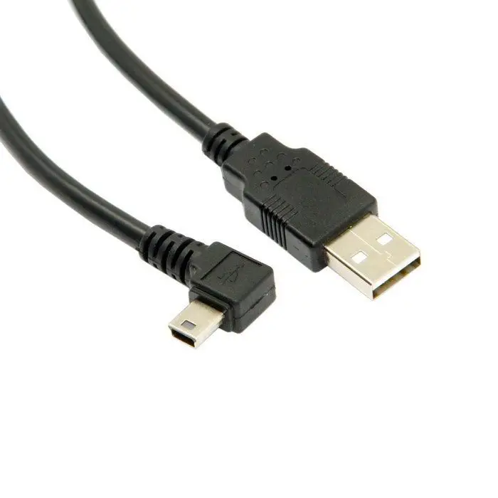 Фото Кабель для передачи данных CY Xiwai Mini USB Тип B 5pin разъем «папа» под прямым углом 90 градусов на USB 2,0 5 м №5