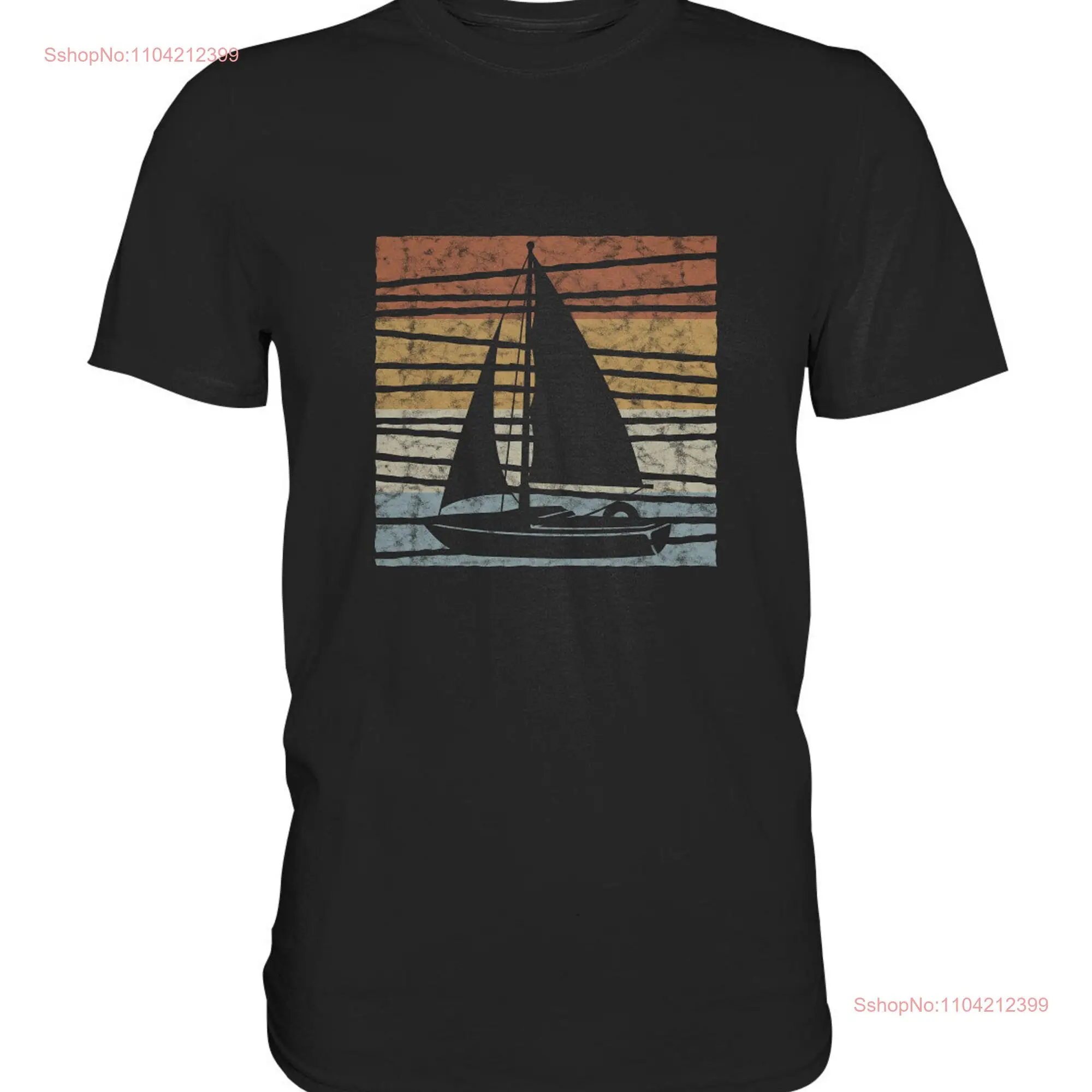 Catamaran Sailor Distressed Ретро Винтажная парусная футболка с длинными или короткими рукавами