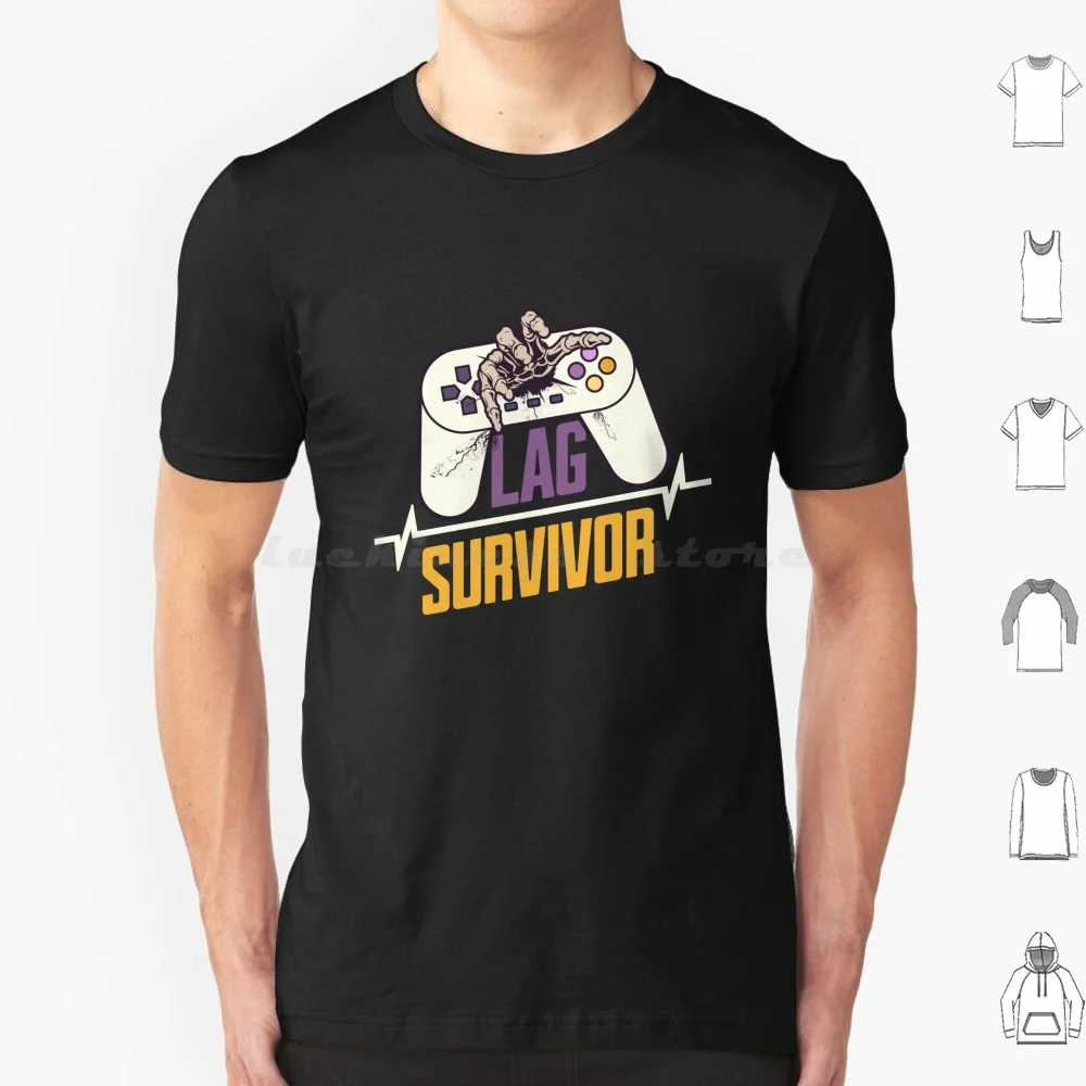 Футболка Lag Survivor-Funny Gamer, хлопковая футболка для мужчин и женщин с принтом «сделай сам», геймерские видеоигры, забавные геймеры, игровой контроллер Lag Survivor