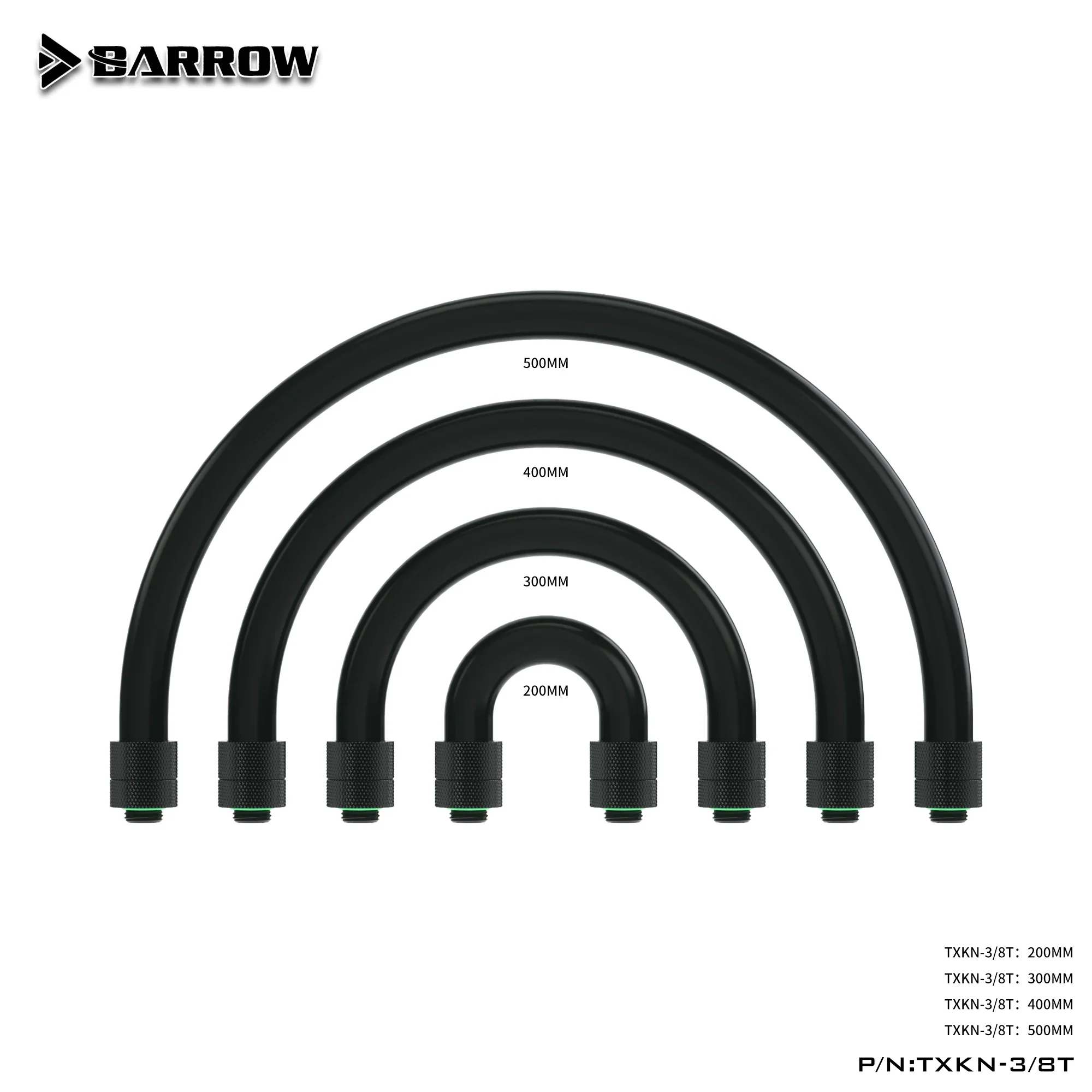 Barrow AIO Противоударная Мягкая трубка с вращающимся G1/4in. Фитинги для ПК, блок водяного охлаждения для карьерной установки, водное охлаждение TXKN-3/8H01T